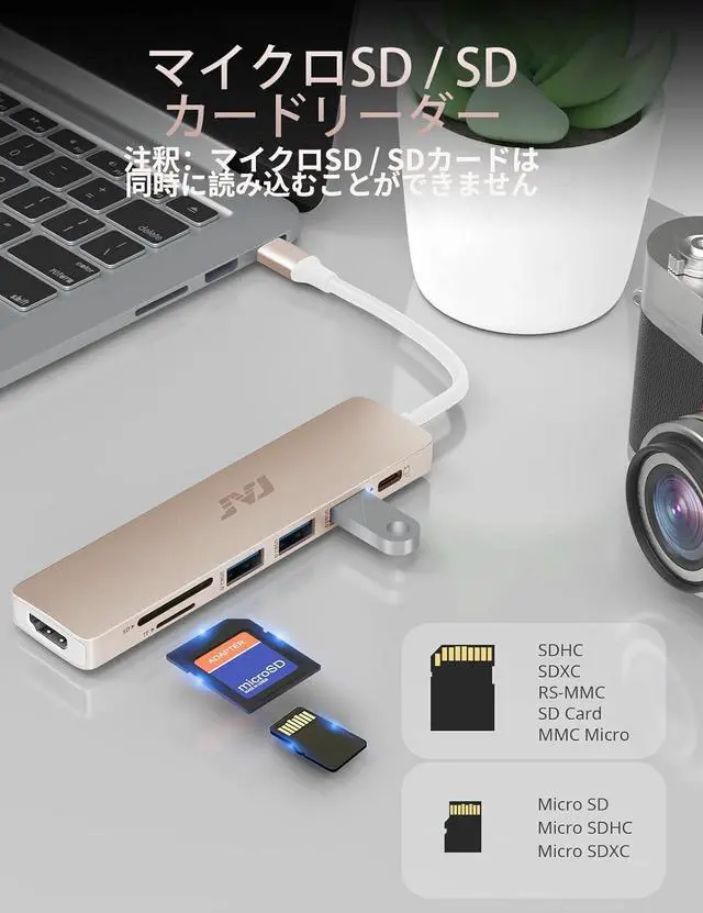 Alt view image 6 of 7 - JVJ USB C Hub, USB C Dongle for MacBook Pro/iPad Pro, 7 in 1 USB C to HDMI Multport Adapter- 4K HDMI, 100W PD, USB 3.0, SD/MicroSD Reader, HDMI Conversion Adapter for Type C Devices (Rose Gold)