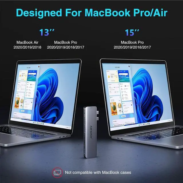 Alt view image 7 of 7 - USB C Adapters for MacBook Pro 2022, MacBook Pro USB Adapter MacBook HDMI Multiport Dongle for MacBook Pro Air 2023-2018 with 4K HDMI, 2 USBB 3.0 Port, SD/TF, Thunderbolt 3 and USB C USB3.0 Data Port