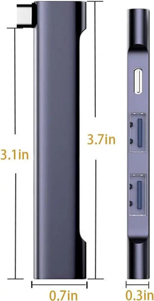 Alt view image 6 of 7 - USB C Hub for Laptop, Portable USB C Splitter Multiport Adapter with Type-C Charging Port and USB 3.0 Port for MacBook Pro/Air, Surface Pro, Keyboard, Flash Drive (USB C Hub with Charging Port)