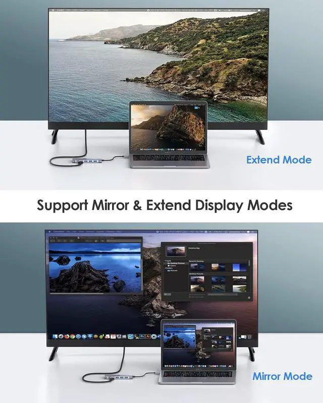 Alt view image 5 of 7 - LENTION USB C Hub with 4K HDMI, 3 USB 3.0, SD 3.0 Card Reader Compatible 2023-2016 MacBook Pro 13/15/16, New Mac Air/iPad Pro/Surface, More, Multiport Stable Driver Dongle Adapter (CB-C34, Space Gray)