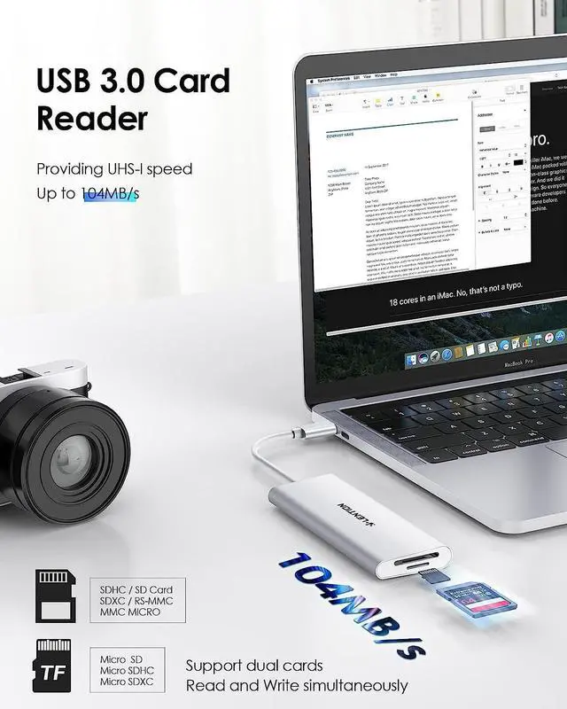 Alt view image 3 of 7 - LENTION USB C Hub with 4K HDMI, 3 USB 3.0, SD 3.0 Card Reader Compatible 2023-2016 MacBook Pro 13/15/16, New Mac Air/iPad Pro/Surface, More, Multiport Stable Driver Dongle Adapter (CB-C34, Silver)