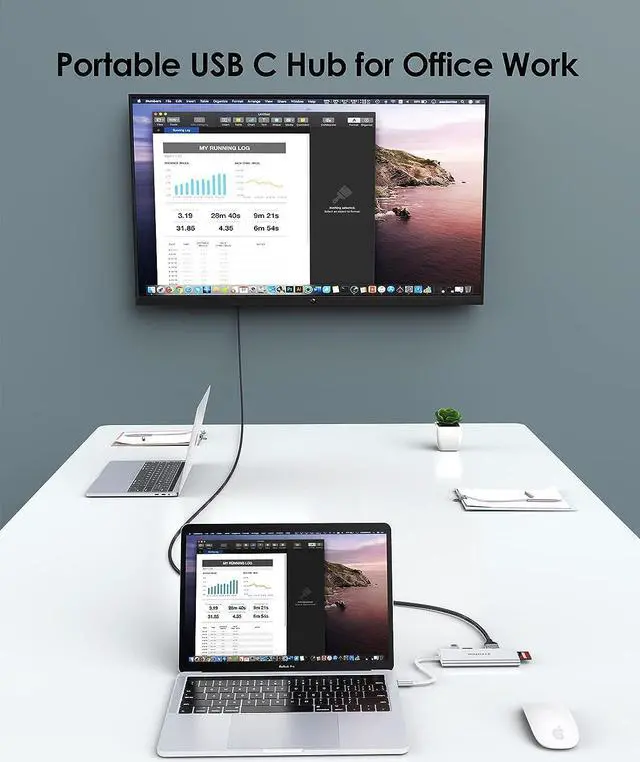 Alt view image 6 of 7 - LENTION USB C Hub with 4K HDMI, 3 USB 3.0, SD 3.0 Card Reader Compatible 2023-2016 MacBook Pro 13/15/16, New Mac Air/iPad Pro/Surface, More, Multiport Stable Driver Dongle Adapter (CB-C34, Silver)