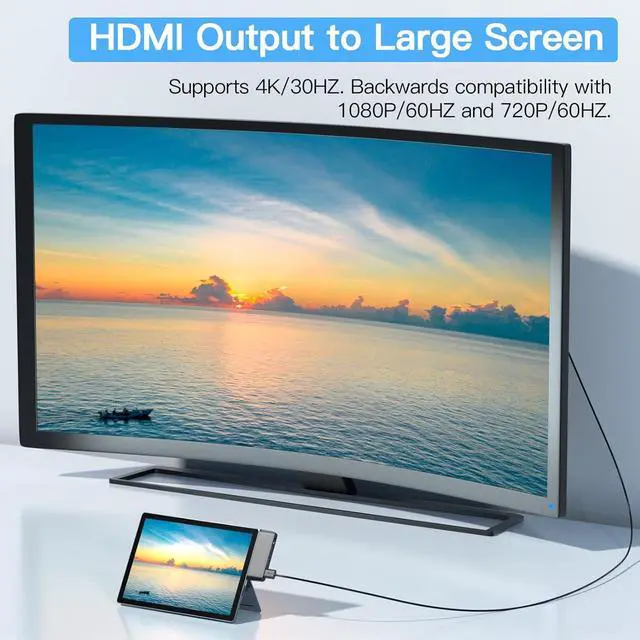 Alt view image 5 of 7 - 4 in 2 Surface Go1/ Go2/ Go3 Adapter USB Hub Docking Station, USB-C + 3.5mm Jack to 1 x USB 2.0 + 1 x USB 3.0 + HDMI + 1 x 3.5mm Audio Jack, Compatible with Microsoft Surface Go1/ Go2/ Go3 Only