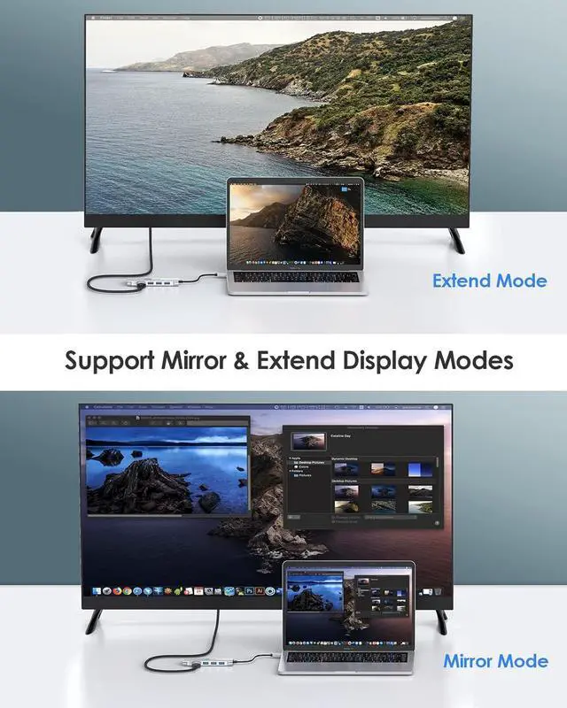 Alt view image 5 of 7 - LENTION USB C Hub with 4K HDMI, 3 USB 3.0, SD 3.0 Card Reader Compatible 2023-2016 MacBook Pro 13/15/16, New Mac Air/iPad Pro/Surface, More, Multiport Stable Driver Dongle Adapter (CB-C34, Silver)