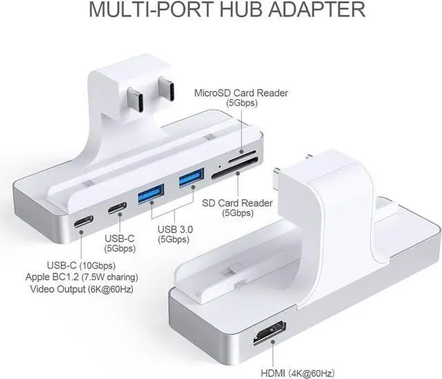 Alt view image 3 of 7 - USB C Hub, 7-in-1 Adapter, USB-C 10Gbps, USB-A 5Gbps, Card Readers 104MB/s, HDMI 4K@60Hz, Compatible with iMac 24-inch 2024/2023/2021 M4/M3/M1