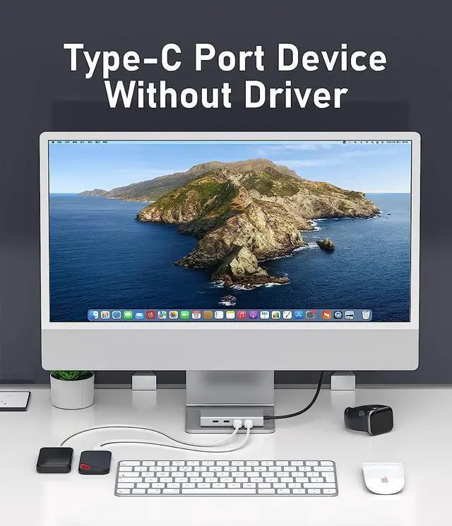 Alt view image 5 of 6 - PULWTOP 5 Port USB C Hub 10Gbps for Laptop, USB C Hub Power Delivery with 100W PD (Not Support Monitor) USB C to USB C Hub Multiport Adapter for MacBook Pro, Chromebook, iMac, XPS