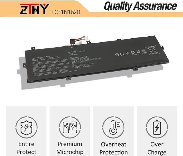 Alt view image 6 of 7 - ZTHY C31N1620 Battery Replacement for Asus Zenbook UX430 UX430U UX430UA UX430UAR UX430UN UX430UNR UX430UQ UX430UQ-GV015T U4100 U4100U U4100UN U4100UQ UX3400 UX3400U UX3400UA UX3400UN UX3400UQ BX430UA