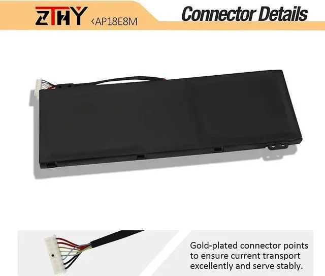 Alt view image 4 of 7 - ZTHY AP18E8M AP18E7M Laptop Battery for Nitro 5 AN515-54-76JY AN515-43-R1RK AN515-44-R99Q AN517-51-7095 Nitro 7 AN715-51 Aspire 7 A715-74G-7511 Predator Helios 300 PH315-52-736R 15.4V 57.48Wh