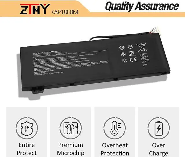 Alt view image 7 of 7 - ZTHY AP18E8M AP18E7M Laptop Battery for Nitro 5 AN515-54-76JY AN515-43-R1RK AN515-44-R99Q AN517-51-7095 Nitro 7 AN715-51 Aspire 7 A715-74G-7511 Predator Helios 300 PH315-52-736R 15.4V 57.48Wh