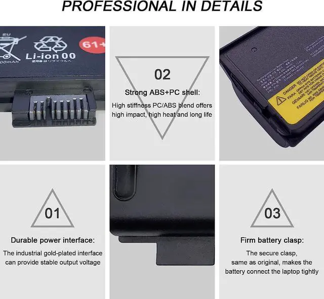 Alt view image 3 of 7 - 48WH 61+ 6cell 01AV425 Laptop Battery Compatible with Lenovo ThinkPad T470 T570 T480 T580 A475 P51S P52S TP25 Series 4X50M0881 01AV491 SB10K97582 SB10K97583 SB10K97661 01AV492 01AV427