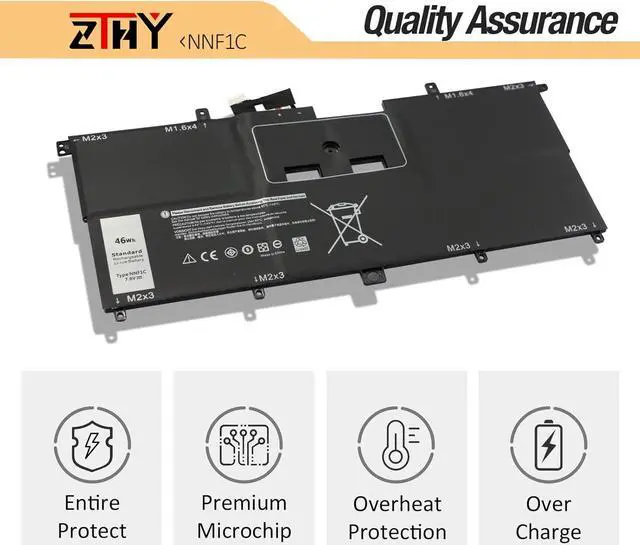 Alt view image 4 of 7 - ZTHY NNF1C Laptop Battery Replacement for Dell XPS 13 9365 2in1 2017 Series XPS 13-9365-D1605TS 13-9365-D1805TS 13-9365-D2805TS 13-9365-D3605TS Notebook 0NNF1C HMPFH 7.6V 46Wh 5940mAh 4-Cell