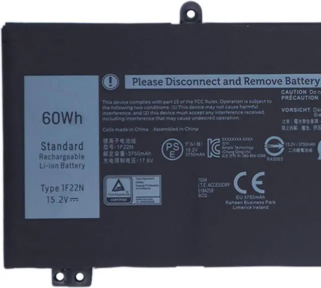 Alt view image 5 of 7 - 7xinbox 15.2V 60Wh 1F22N 0JJPFK 08622M XRGXX 06YV0V OJJPFK 0HYWXJ HYWXJ 01F22N JJPFK Laptop Battery Compatible with Alienware M15 M17 R1 G7 7590 7790 5590-D2783W D2743B D2865B D2863W D2842W D2843W