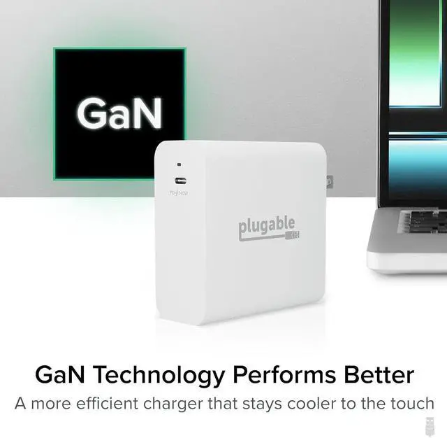 Alt view image 3 of 7 - Plugable 140W USB C Charger, GaN Wall Charger for Laptop, PD 3.1 (EPR) Power Adapter, Compatible with MacBook Pro, MacBook Air iPad Pro, Surface and USB-C Devices