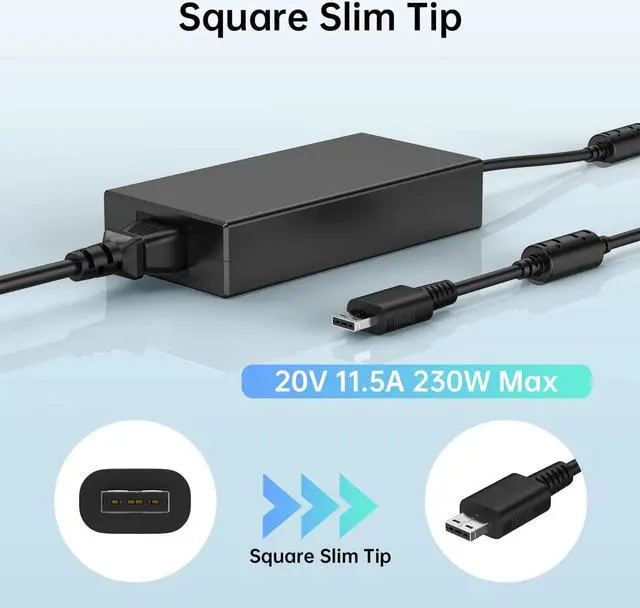 Alt view image 2 of 7 - 230W Charger for MSI GE66 GE76 Raider GP66 GP76 Leopard Gaming Laptop ADP-230GB D A17-230P1B Adapter Power Supply Cord