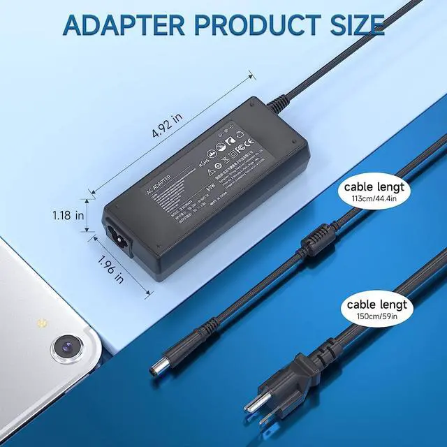 Alt view image 4 of 7 - 90W AC Adapter Laptop Charger Compatible with HP Elitebook 8460P 8770w Pavilion Probook Series Power Supply (5.0mm*7.4mm)