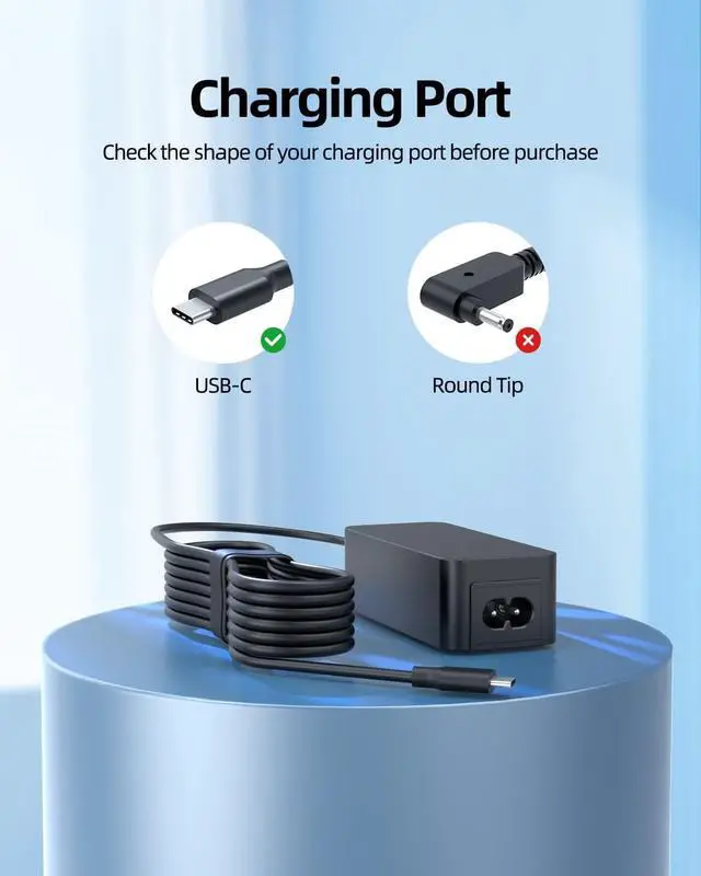 Alt view image 3 of 7 - Fast Charger Fit for Lenovo Thinkpad T14 T14s T15 T16 L13 Yoga L14 L15 Gen 1 2 3 4 5 6 Laptop, (UL Safety Certified), USB C, 45W