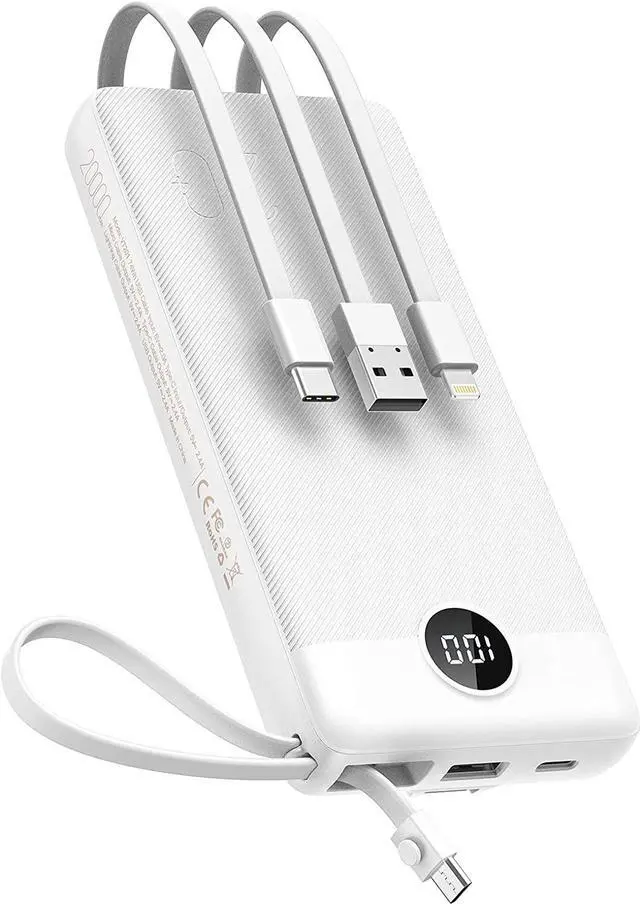 Main image of VEEKTOMX Portable Charger Built-in Cables, 20000mAh Power Bank for iPhone, USB C Fast Charge Battery Pack, Travel Essentials Backup Battery Bank, Compatible with iPhone 15/14, Samsung, Andriod, Etc