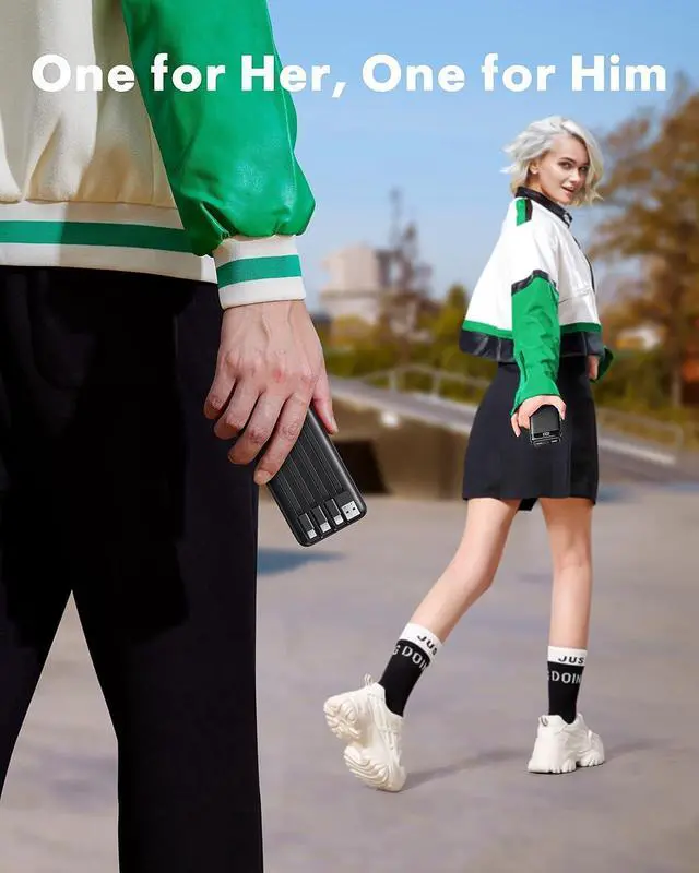 Alt view image 4 of 7 - 2 Packs Portable Chargers with Built in Cables, 2PCS Slim 10000mAh Travel Essentials Battery Pack 6 Outputs 3A Power Banks for iPhone Samsung Pixel LG Moto iPad