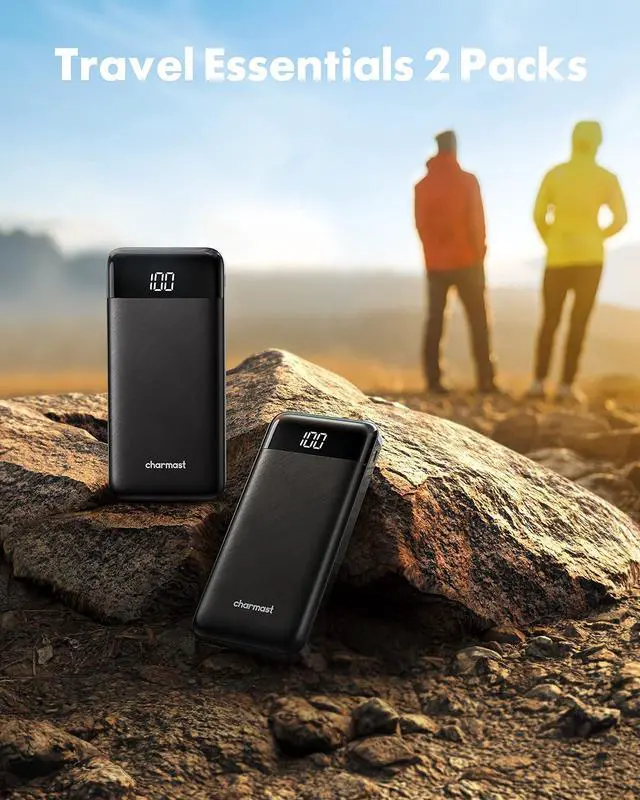 Alt view image 7 of 7 - 2 Packs Portable Chargers with Built in Cables, 2PCS Slim 10000mAh Travel Essentials Battery Pack 6 Outputs 3A Power Banks for iPhone Samsung Pixel LG Moto iPad