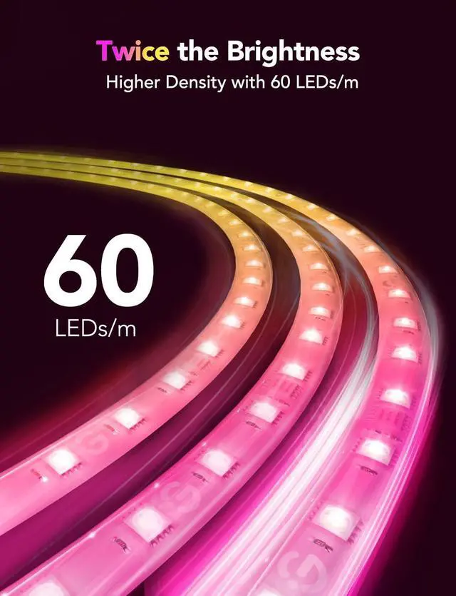 Alt view image 4 of 7 - Govee RGBIC LED Strip Lights M1 with Matter, 6.56ft WiFi LED Lights for Cabinet, TV, Bed and Gaming Desk, Smart LED Lights Work with Apple Home, Alexa, Google Assistant and SmartThings