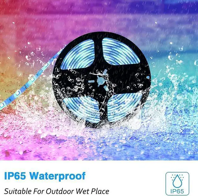 Alt view image 4 of 7 - Bluetooth LED Strip Lights, ALED Light 5050 10M (2 x 5M) 300 LED Stripes Lights Smart-Phone Controlled Waterproof RGB LED Brand Light for Home&Outdoor Decoration