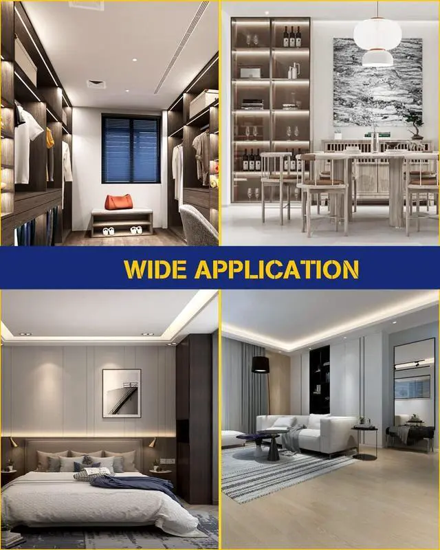 Alt view image 6 of 7 - COB LED Strip Light White 6000K, Strong 3M Adhesive Flexible Led Rope Lights, DC 12V/16.4ft Dimmable LED Tape Lights Kit for Home, Office, RV, DIY, TV Backlight, Stage(Power Adapter not Included)