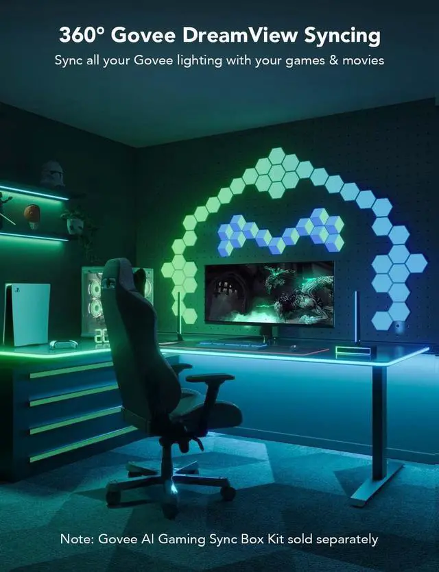 Alt view image 5 of 7 - RGBIC Gaming Lights, 10ft Neon Rope Lights Soft Lighting for Gaming Desks, LED Strip Lights Syncing with Razer Chroma, Support Cutting, Smart App Control, Music Sync, Adapter (Only 2.4G Wi-Fi)