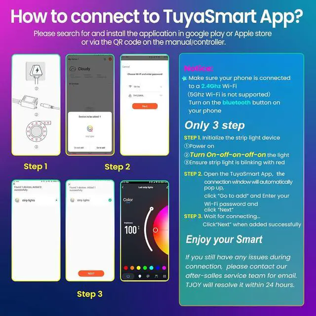 Alt view image 5 of 7 - Smart LED Lights for Bedroom 100ft Voice Control Strip Lights with Alexa and Google Assistant RGB Color Changing Music Sync WI-FI Led Lighting with App Controlled for Room Decor(2 * 50ft)