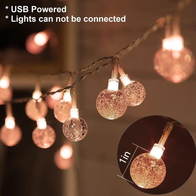 Alt view image 2 of 7 - OMIKA Color Changing Globe String Lights USB Plug, 16.5ft 50 LEDs Crystal Bubble Ball Fairy Lights with Remote Timer Ambient Lighting for Girls Bedroom Home Xmas Halloween Party Decor (16 Colors)