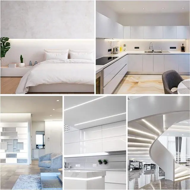 Alt view image 7 of 7 - Flexible COB LED Strip Lights,White 6000K 12V 16.4ft/5m, 320LEDs/M Super Bright High Density FCOB LED Strip Light for TV Backlight, Living Room, Cabinet Lighting,Home Decor Light