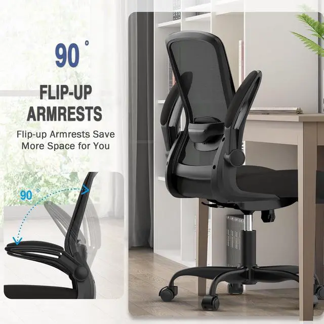 Alt view image 7 of 7 - Office Chair, Ergonomic Desk Chair with Adjustable Lumbar Support, High Back Mesh Computer Chair with Flip-up Armrests-BIFMA Passed Task Chairs, Executive Chair for Home Office