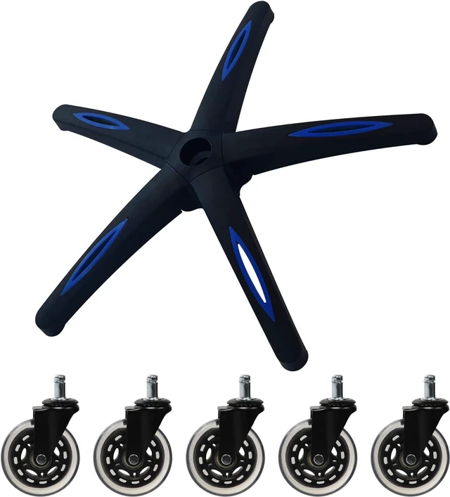 Main image of Frassie 28 inch Nylon Gaming Chair Base with 5 Casters, Heavy Duty Boss Office Chair Base Part Replacement (Blue)