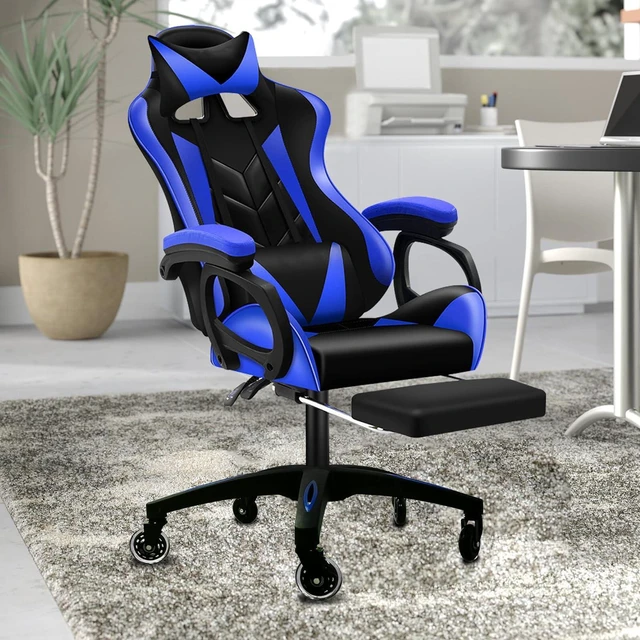 Alt view image 7 of 7 - Frassie 28 inch Nylon Gaming Chair Base with 5 Casters, Heavy Duty Boss Office Chair Base Part Replacement (Blue)