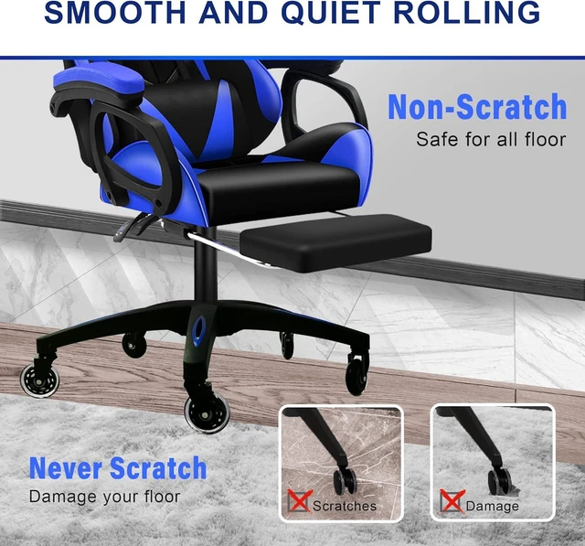 Alt view image 2 of 7 - Frassie 28 inch Nylon Gaming Chair Base with 5 Casters, Heavy Duty Boss Office Chair Base Part Replacement (Blue)