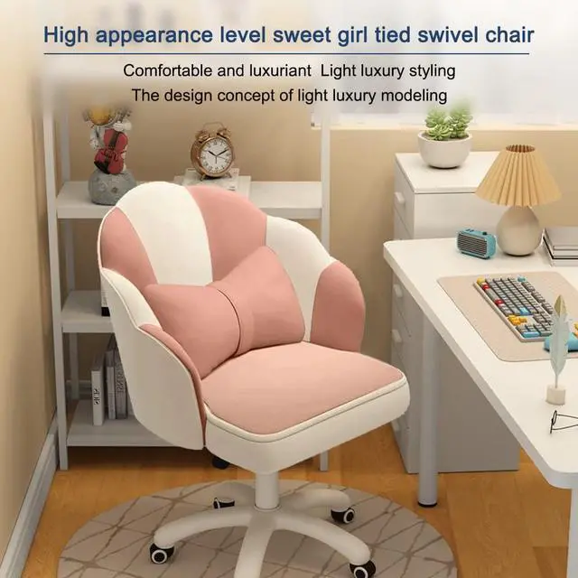 Alt view image 3 of 7 - Home Office Desk Butterfly Chair with Mid-Back Upholstered Modern Tufted Computer Task Chair Swivel Height Adjustable Velvet Accent Chair