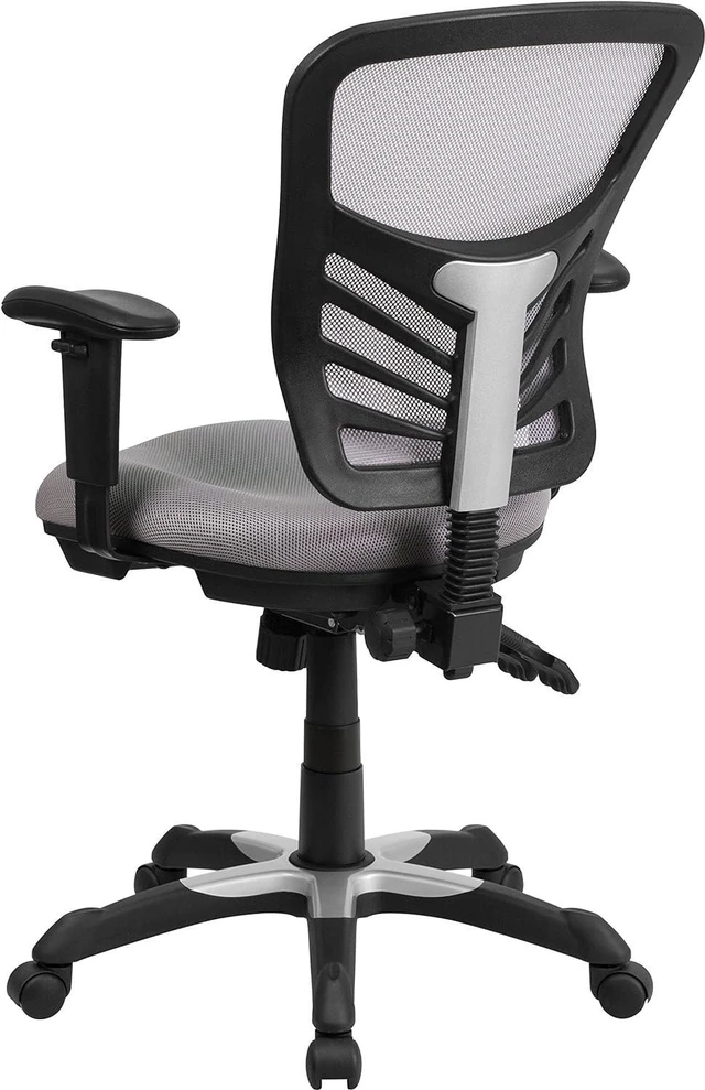Alt view image 6 of 6 - Flash Furniture Mid-Back Mesh Chair with Triple Paddle Control, Solid, Gray, 25.75" W x 27.5" D x 43.5" H, HL-0001-GY-GG