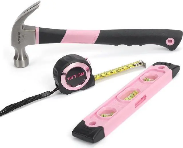 Alt view image 5 of 7 - WORKPRO Pink Tool Kit, 106-Piece Home Repairing Tool Set with Wide Mouth Open Storage Bag