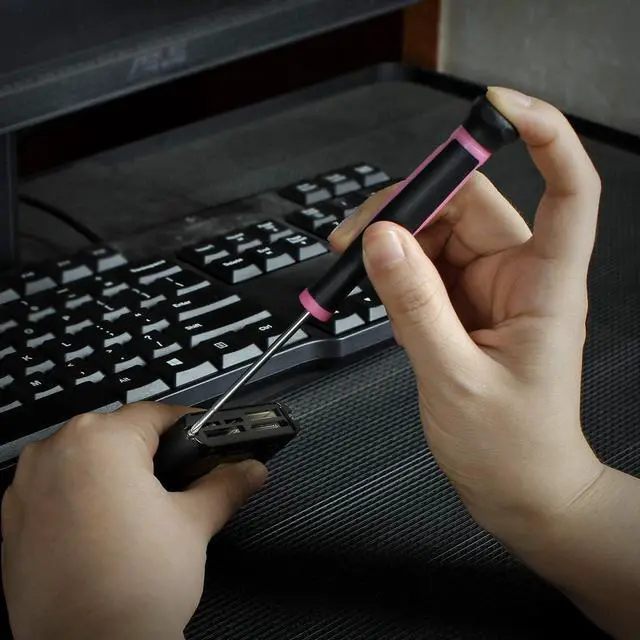 Alt view image 6 of 7 - WORKPRO Pink Tool Kit, 106-Piece Home Repairing Tool Set with Wide Mouth Open Storage Bag