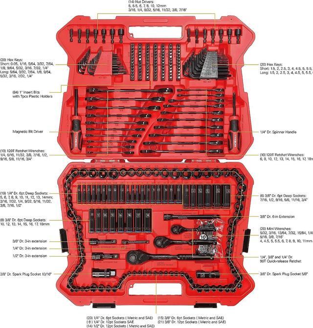 STARWORK True Mechanic 303-Piece Mechanics Tool Set, 120T