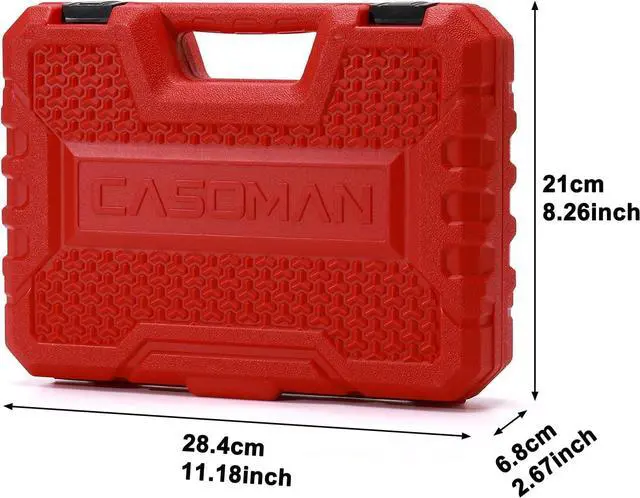 Alt view image 7 of 7 - CASOMAN 1/4 Inch Drive Master Impact Socket Set, 50-Piece, 6-Point, SAE/Metric, 5/32 Inch - 9/16 Inch, 4mm - 15mm, Standard/Deep,CR-V