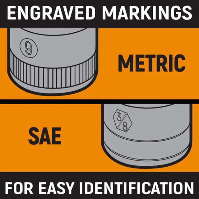 Alt view image 7 of 7 - GEARWRENCH 10 Pc. 1/4" Drive 12 Pt. Deep Socket Set, SAE - 80309D