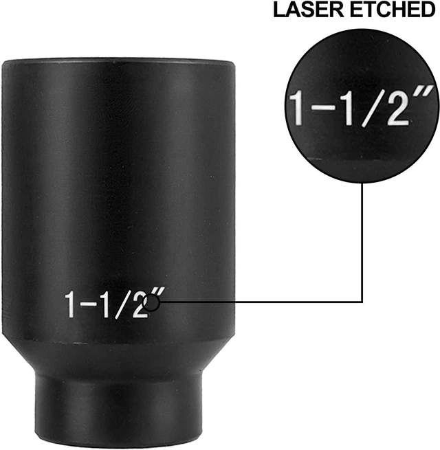 Alt view image 4 of 7 - VEVOR Impact Socket Set 1/2 Inches 19 Piece Impact Sockets, Deep Socket, 6-Point Sockets, Cr-V, 1/2 Inches Drive Socket Set Impact 3/8 inch - 1-1/2 inch, with a Storage Cage, Blue