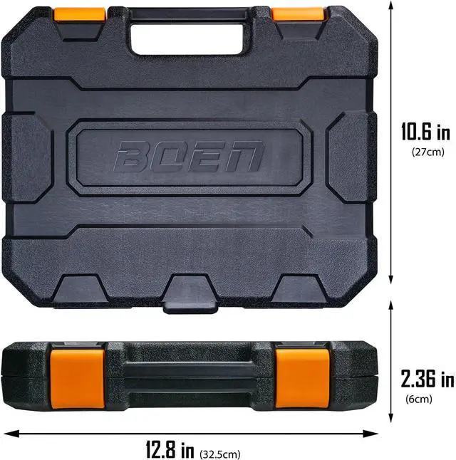 Alt view image 7 of 7 - BOEN 1/2" Drive Metric Deep Impact Socket Set, 20 Piece Cr-V Steel Metric Socket Set 10mm-24mm, Includes Extension Bars, Universal Joint and Adapter, 6 Point Design, Meets ANSI Standards
