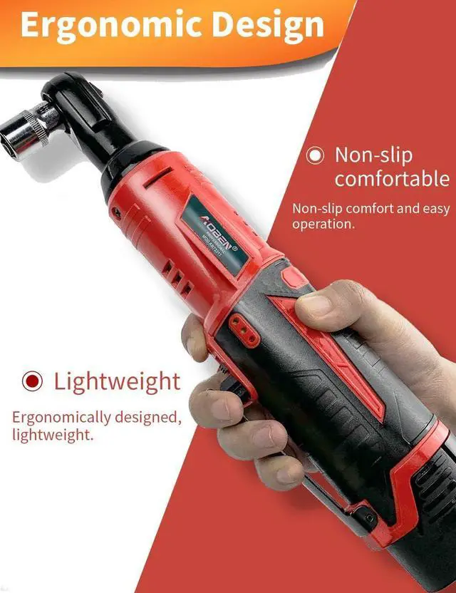 Alt view image 5 of 7 - Cordless Electric Ratchet Wrench Set, AOBEN 3/8" 12V Power Ratchet Tool Kit with 2 Packs 2000mAh Lithium-Ion Battery and Charger