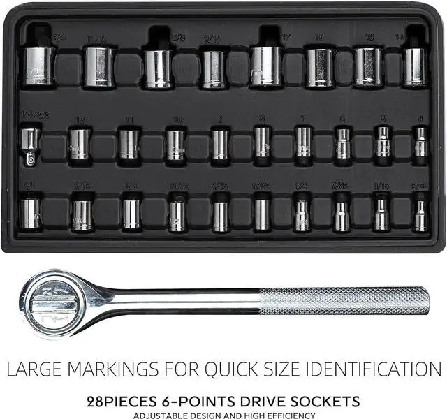 Alt view image 6 of 6 - Cartman 122 Piece Auto Tool Accessory Set Tool Kit Set Electric Tool Set Drive Socket and Socket Wrench Sets Blue