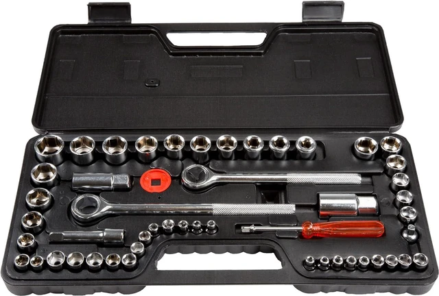 Main image of Stalwart 75-HT3014 SAE and Metric 1/4, 3/8 and 1/2 Drive Socket Set, 52 Piece