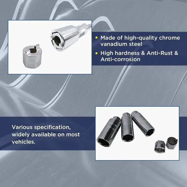 Alt view image 7 of 7 - Socket Wrench Set 47PCS Shock Absorber Strut Nut Removal Tool Socket Set Pass Through Socket Set High Hardness Shock Absorber Socket Wrench Kit for All Vehicles Ratchet and Socket Set Suspension Tools