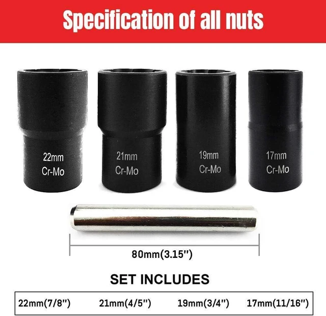 Alt view image 2 of 6 - NORTOOLS 5 PCS 1/2 Dr. Twist Socket Set Nut and Bolt Extractor Tool Kit