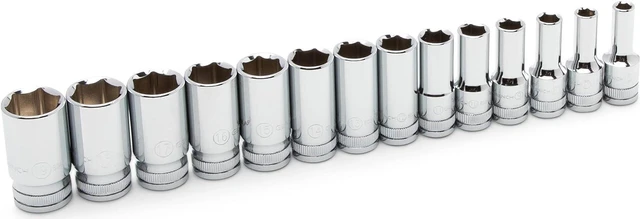 Alt view image 6 of 7 - GEARWRENCH 14 Pc. 3/8" Drive 6 Point Mid-Length Socket Set, Metric - 80554S