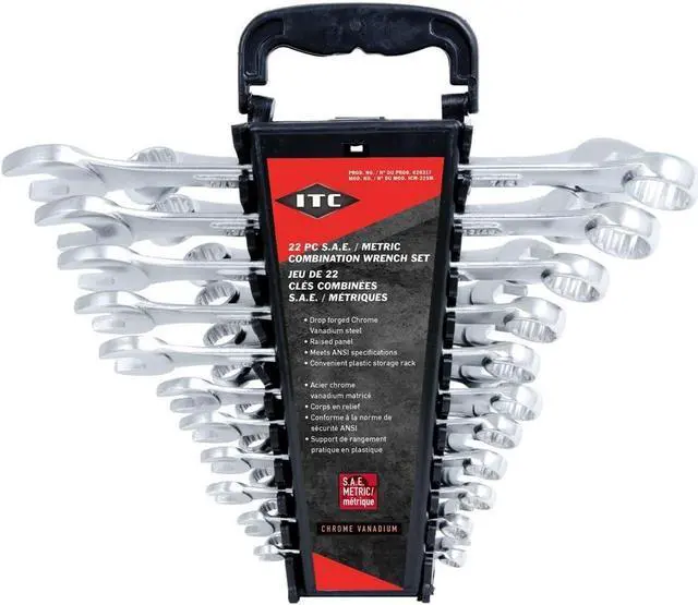 Main image of ITC 22-Piece S.A.E./Metric Combination Wrench Set, 20217